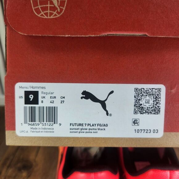 PUMA Future 7 Play FG/AG 107723-03 Mens Sz 9 Black Sunset Glow Soccer Cleats NEW main image 9